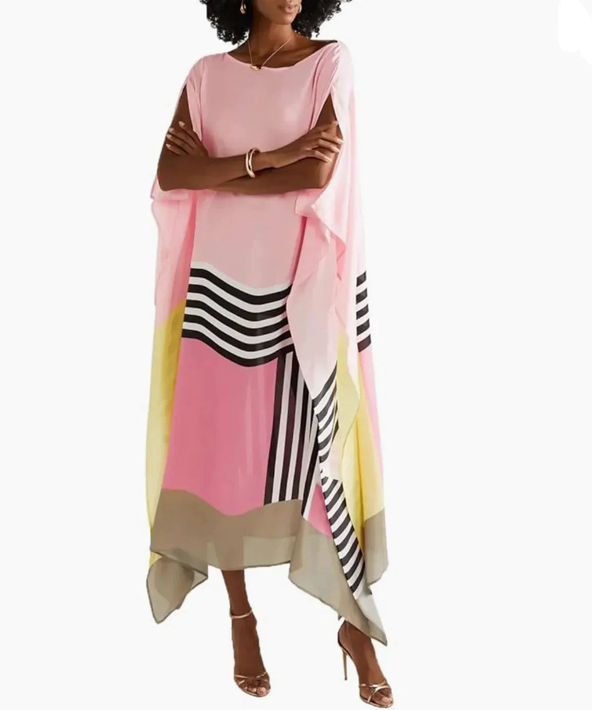 Anika® – Pink Candy-Stripe Caftan