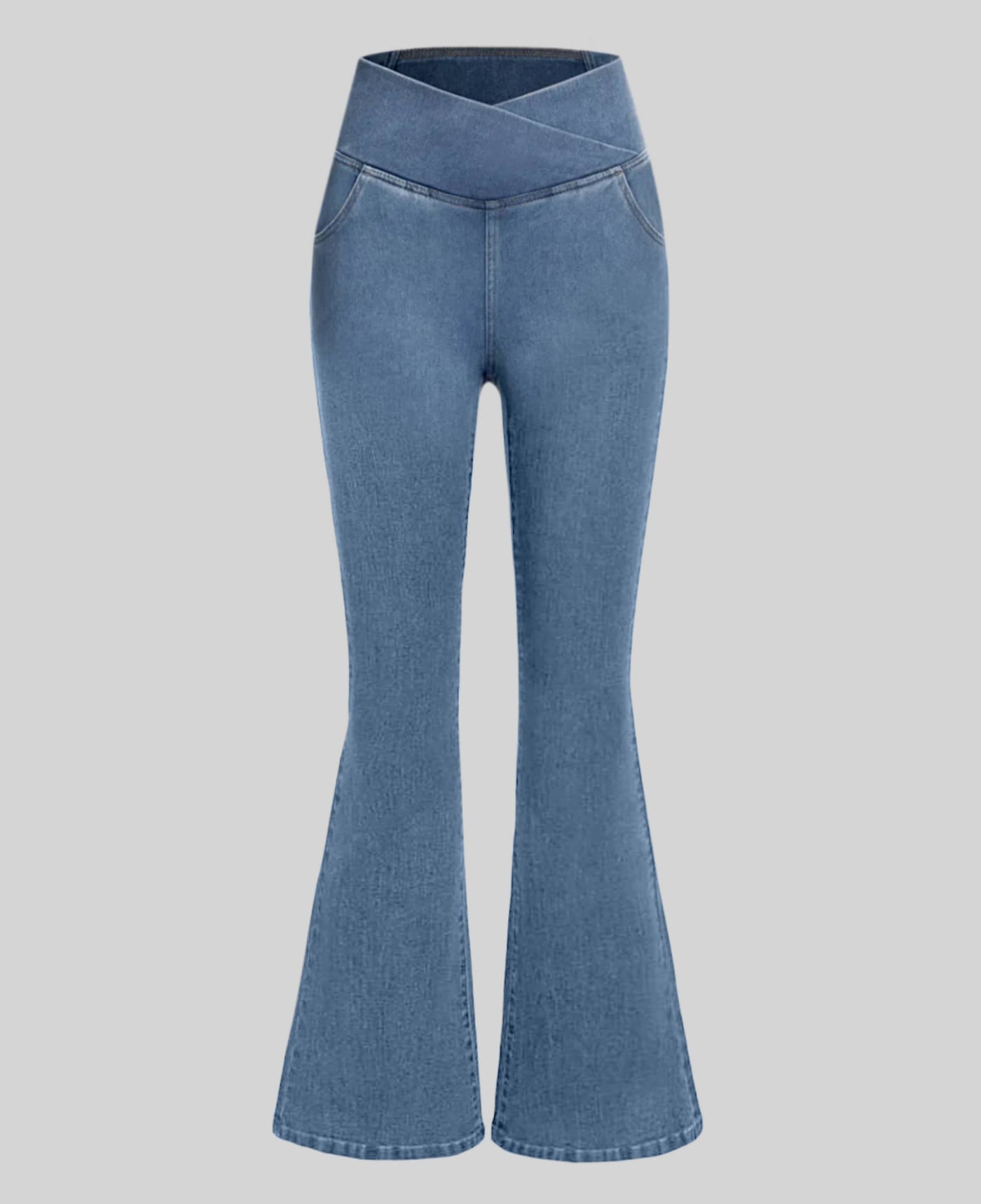 Aida | High-Waisted Crossover Stretch Jeans