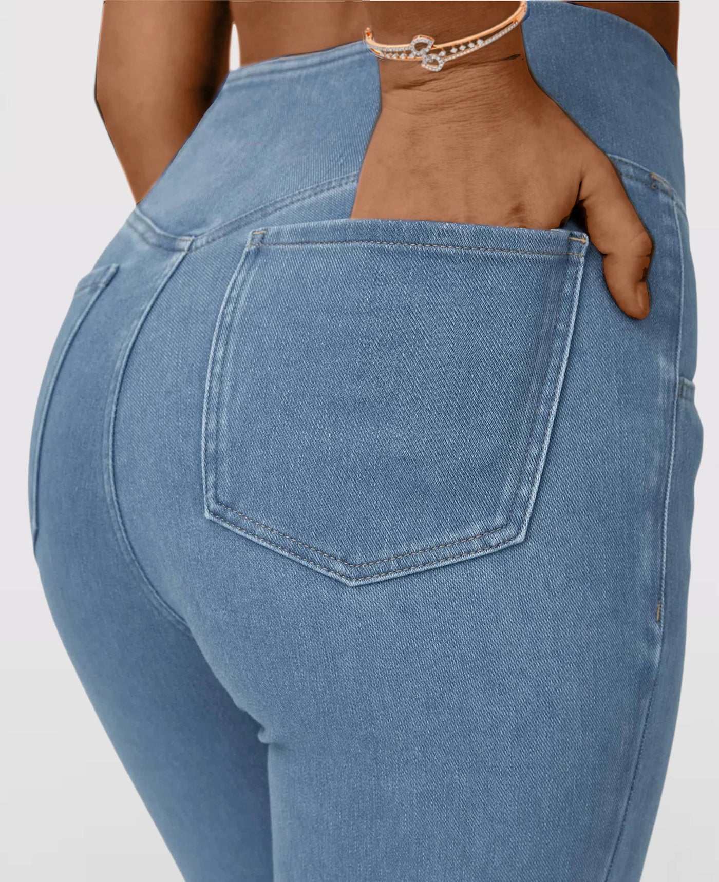 Aida | High-Waisted Crossover Stretch Jeans