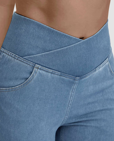 Aida | High-Waisted Crossover Stretch Jeans