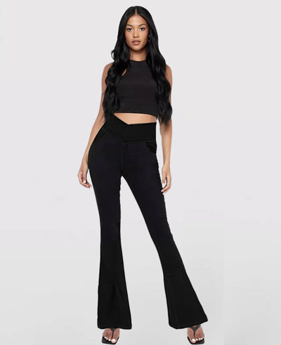 Aida | High-Waisted Crossover Stretch Jeans