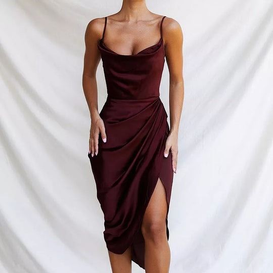 Robe de satin sérénade MIDI